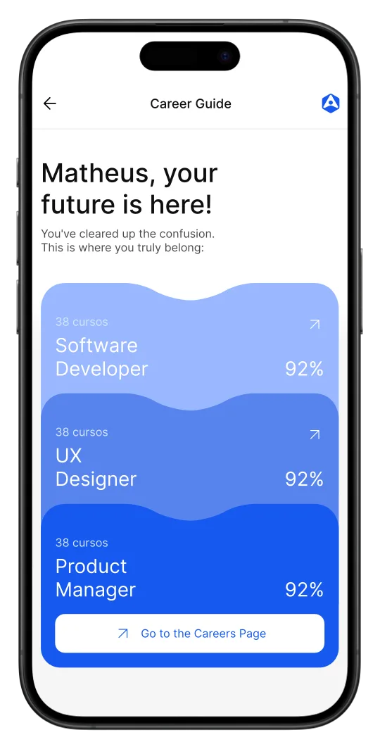 Career Guide app preview on iPhone